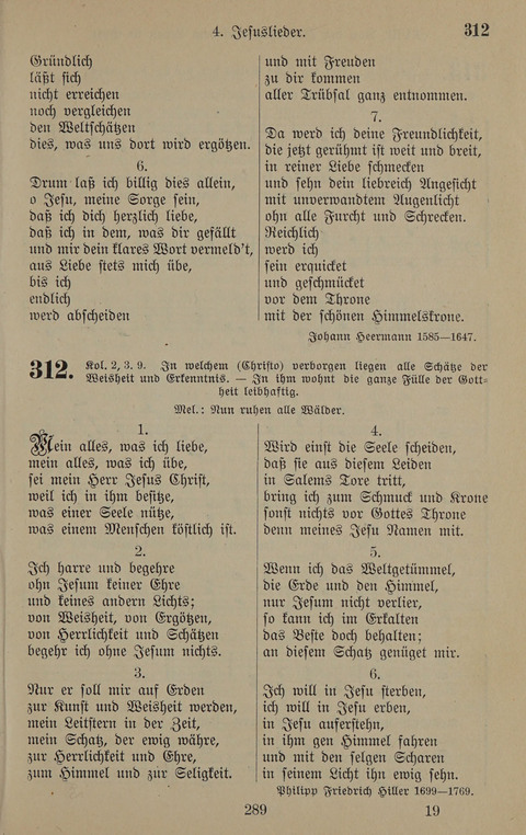 Gesangbuch: zum gottesdienstlichen und häuslichen Gebrauch in Evangelischen Mennoniten-Gemeinden (3rd ed.) page 289