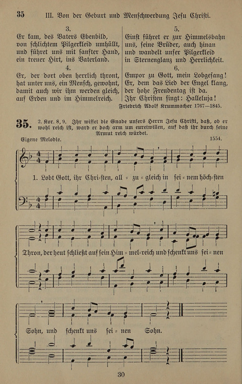 Gesangbuch: zum gottesdienstlichen und häuslichen Gebrauch in Evangelischen Mennoniten-Gemeinden (3rd ed.) page 30