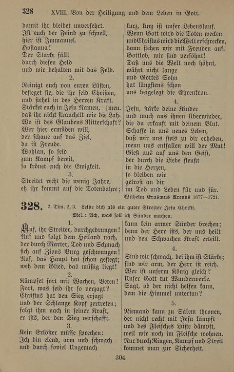 Gesangbuch: zum gottesdienstlichen und häuslichen Gebrauch in Evangelischen Mennoniten-Gemeinden (3rd ed.) page 304