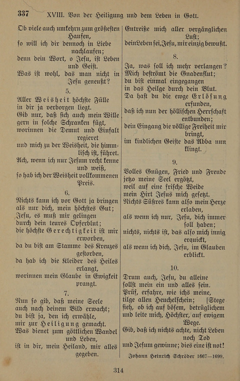 Gesangbuch: zum gottesdienstlichen und häuslichen Gebrauch in Evangelischen Mennoniten-Gemeinden (3rd ed.) page 314