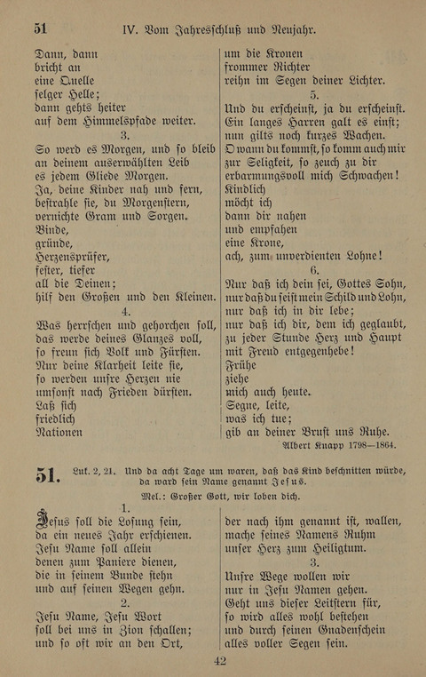 Gesangbuch: zum gottesdienstlichen und häuslichen Gebrauch in Evangelischen Mennoniten-Gemeinden (3rd ed.) page 42