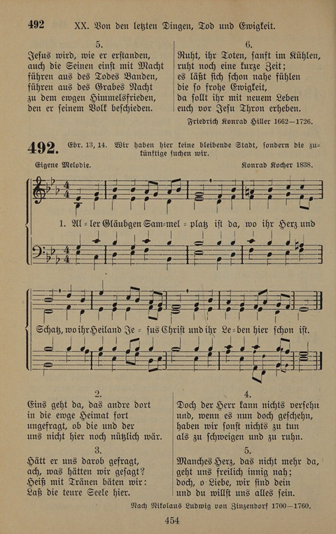 Gesangbuch: zum gottesdienstlichen und häuslichen Gebrauch in Evangelischen Mennoniten-Gemeinden (3rd ed.) page 454