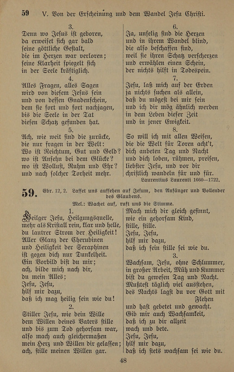Gesangbuch: zum gottesdienstlichen und häuslichen Gebrauch in Evangelischen Mennoniten-Gemeinden (3rd ed.) page 48