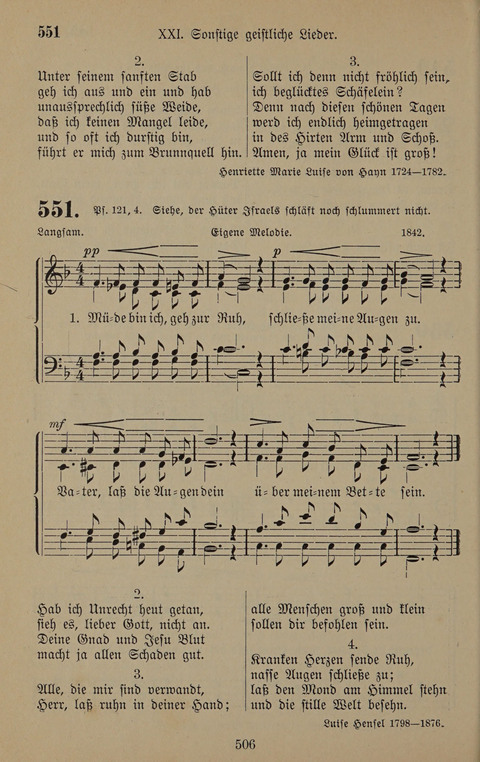Gesangbuch: zum gottesdienstlichen und häuslichen Gebrauch in Evangelischen Mennoniten-Gemeinden (3rd ed.) page 506