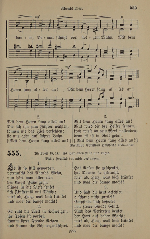 Gesangbuch: zum gottesdienstlichen und häuslichen Gebrauch in Evangelischen Mennoniten-Gemeinden (3rd ed.) page 509