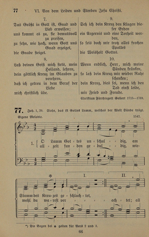 Gesangbuch: zum gottesdienstlichen und häuslichen Gebrauch in Evangelischen Mennoniten-Gemeinden (3rd ed.) page 66