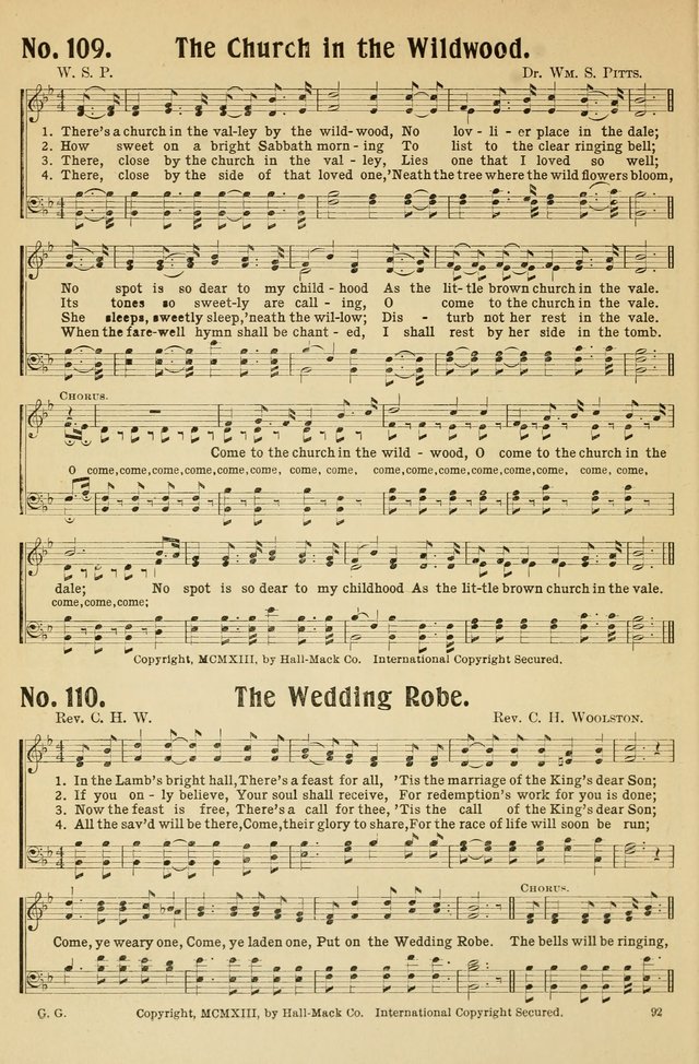 Gospel Gems Number 1 : One Hundred Eighty Sacred Selections for Religious Meetings page 92