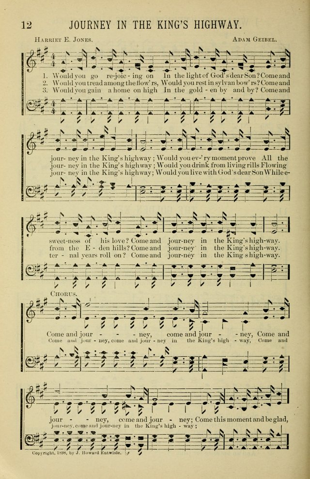 Gospel Hosannas: A Choice Collection of Hymns and Tunes for use in Evangelistic, Brotherhood and Mission Meetings, Sunday School, Etc. page 12