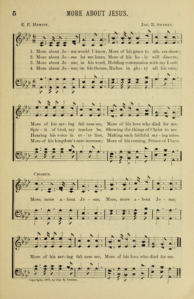 Gospel Hosannas: A Choice Collection of Hymns and Tunes for use in Evangelistic, Brotherhood and Mission Meetings, Sunday School, Etc. page 5
