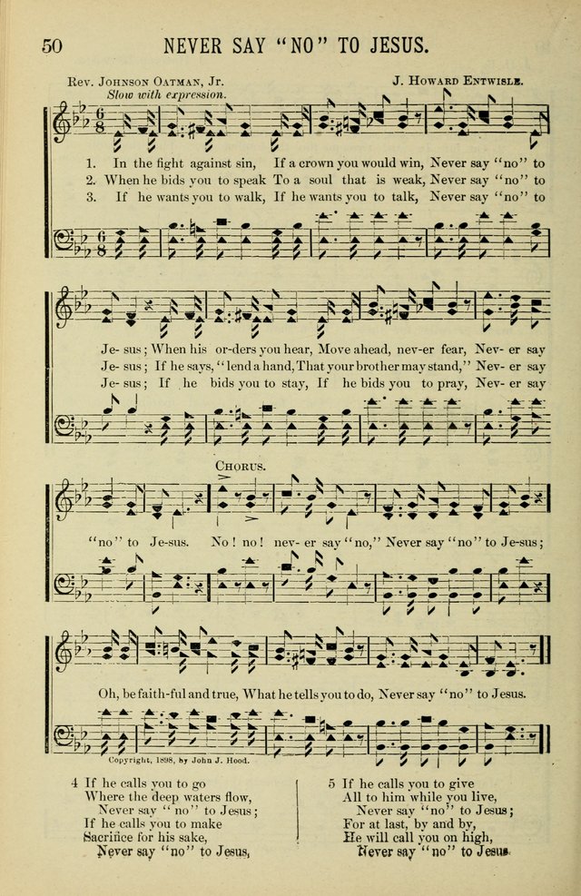 Gospel Hosannas: A Choice Collection of Hymns and Tunes for use in Evangelistic, Brotherhood and Mission Meetings, Sunday School, Etc. page 50