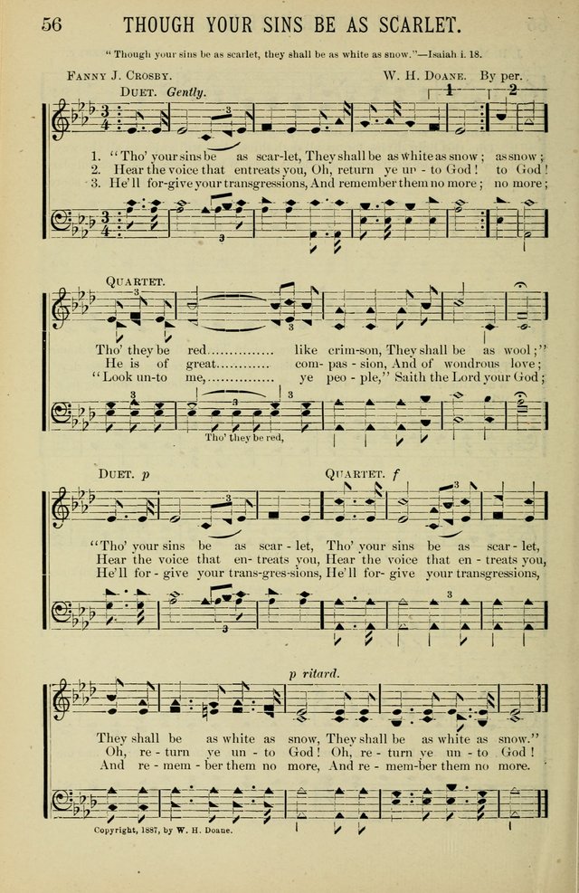 Gospel Hosannas: A Choice Collection of Hymns and Tunes for use in Evangelistic, Brotherhood and Mission Meetings, Sunday School, Etc. page 56
