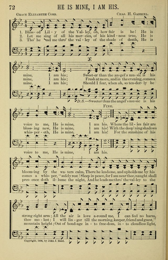 Gospel Hosannas: A Choice Collection of Hymns and Tunes for use in Evangelistic, Brotherhood and Mission Meetings, Sunday School, Etc. page 72