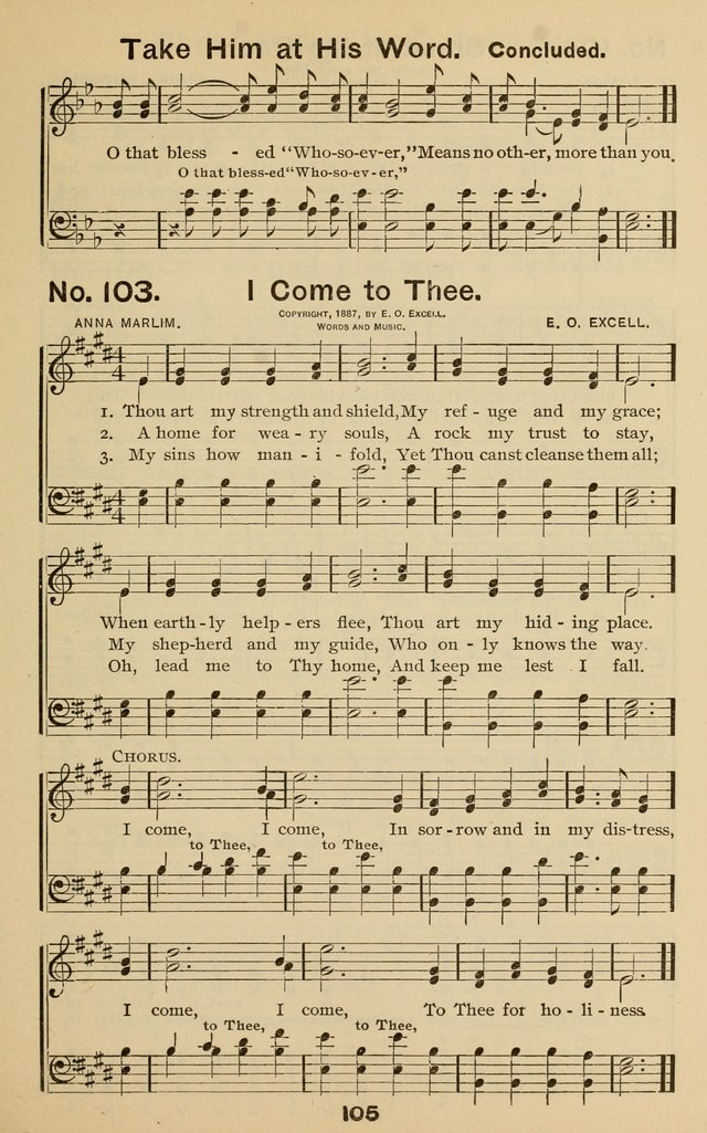 The Gospel Hymnal: for Sunday school and church work page 105