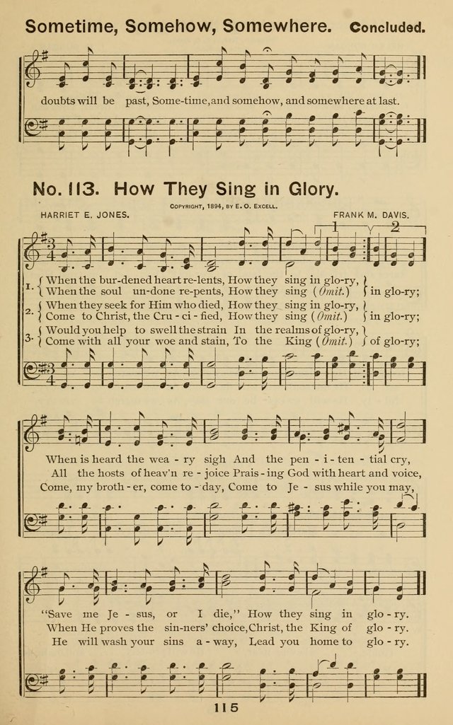 The Gospel Hymnal: for Sunday school and church work page 115