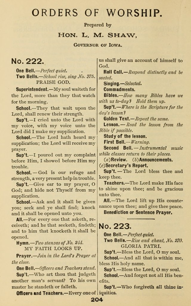 The Gospel Hymnal: for Sunday school and church work page 204