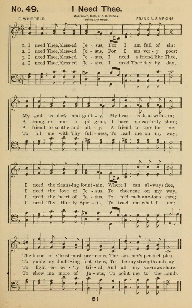 The Gospel Hymnal: for Sunday school and church work page 51