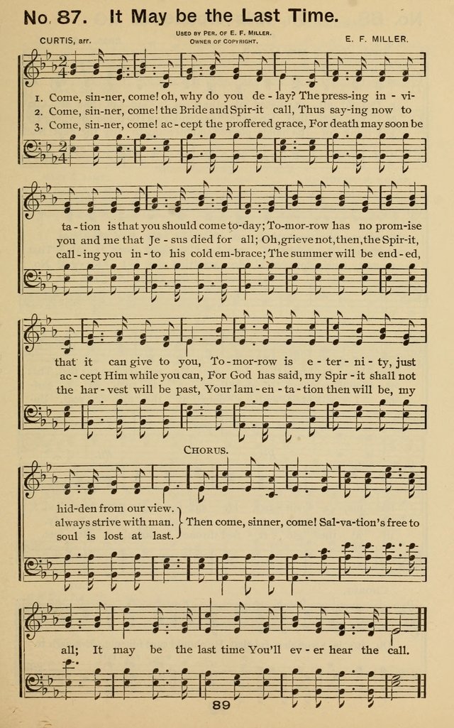 The Gospel Hymnal: for Sunday school and church work page 89