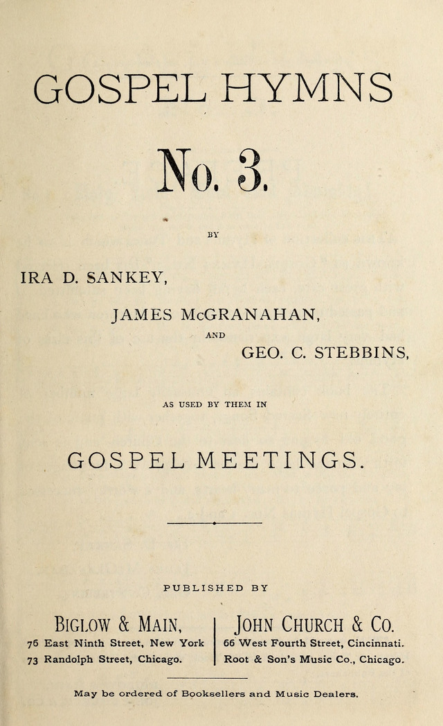 Gospel Hymns No. 3 page iv