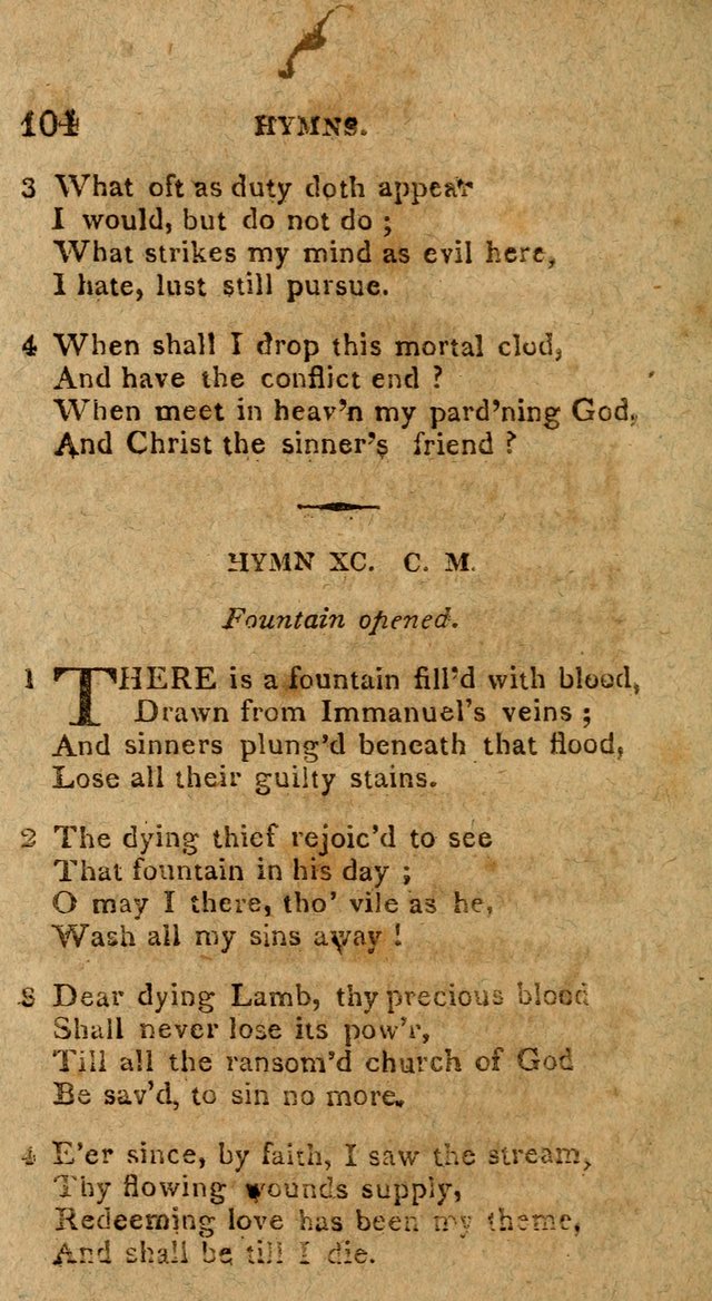The Gospel Hymn Book: being a selection of hymns, composed by different authors designed for the use of the church universal and adapted to public and private devotion page 104