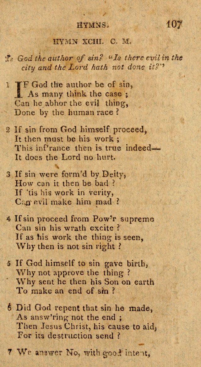 The Gospel Hymn Book: being a selection of hymns, composed by different authors designed for the use of the church universal and adapted to public and private devotion page 107