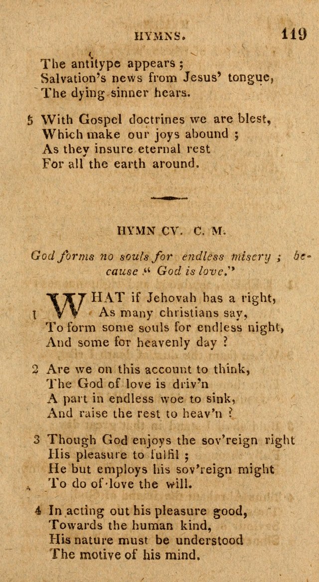 The Gospel Hymn Book: being a selection of hymns, composed by different authors designed for the use of the church universal and adapted to public and private devotion page 119