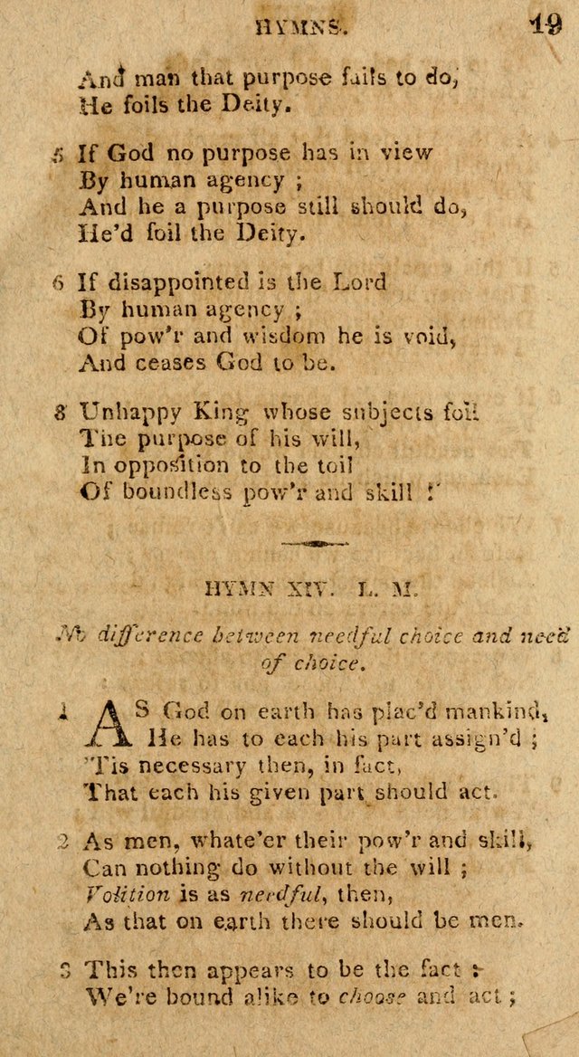 The Gospel Hymn Book: being a selection of hymns, composed by different authors designed for the use of the church universal and adapted to public and private devotion page 19