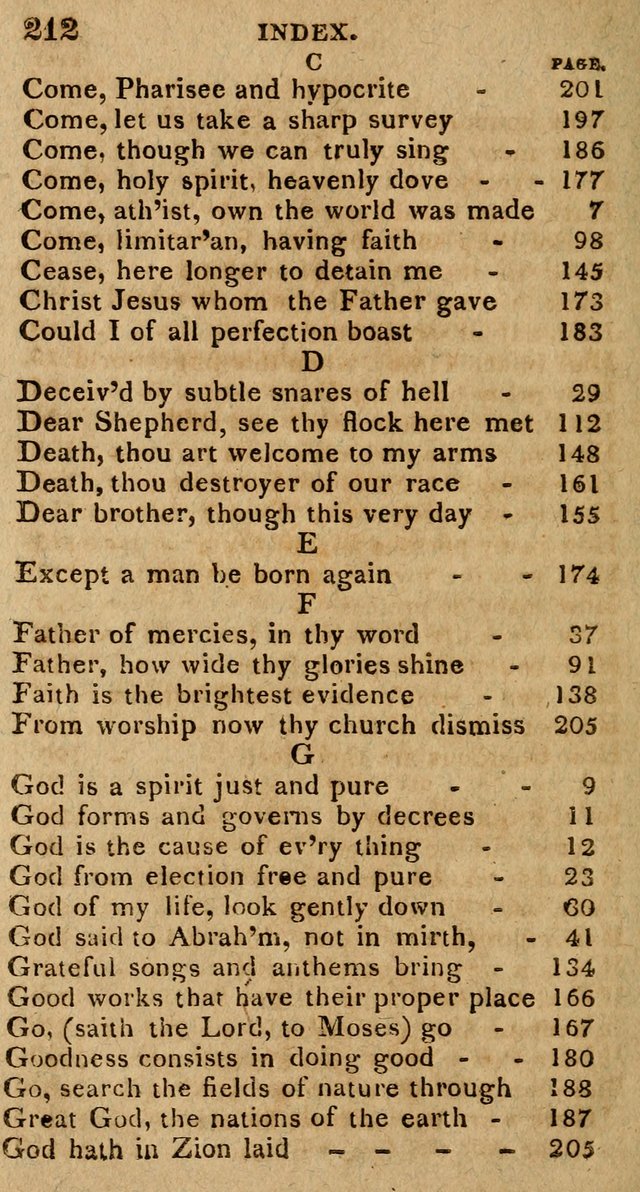 The Gospel Hymn Book: being a selection of hymns, composed by different authors designed for the use of the church universal and adapted to public and private devotion page 216