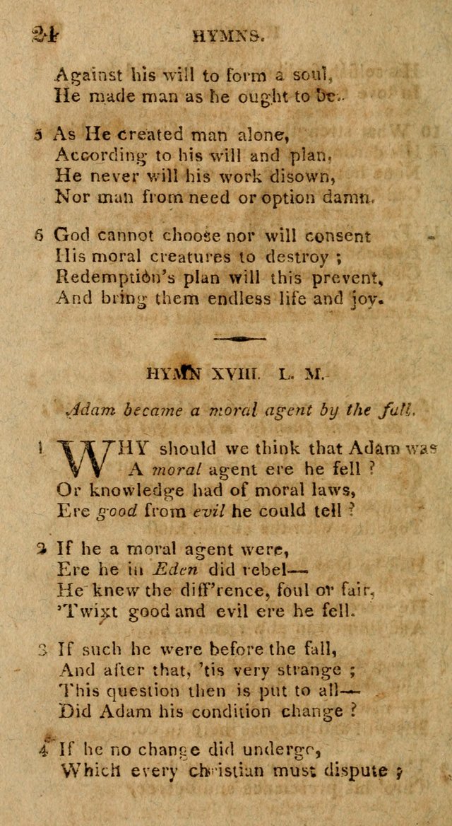 The Gospel Hymn Book: being a selection of hymns, composed by different authors designed for the use of the church universal and adapted to public and private devotion page 24