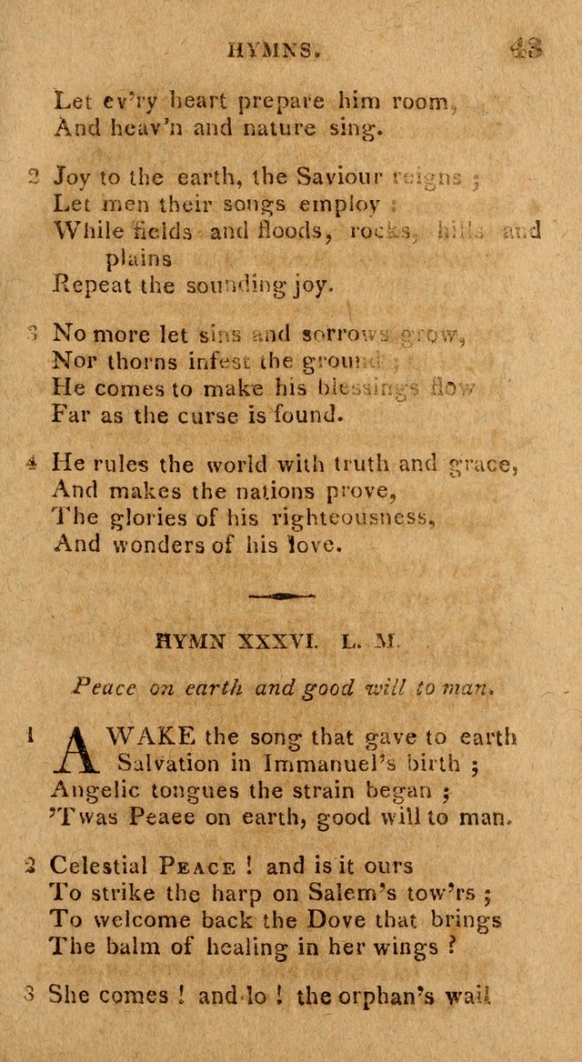 The Gospel Hymn Book: being a selection of hymns, composed by different authors designed for the use of the church universal and adapted to public and private devotion page 43