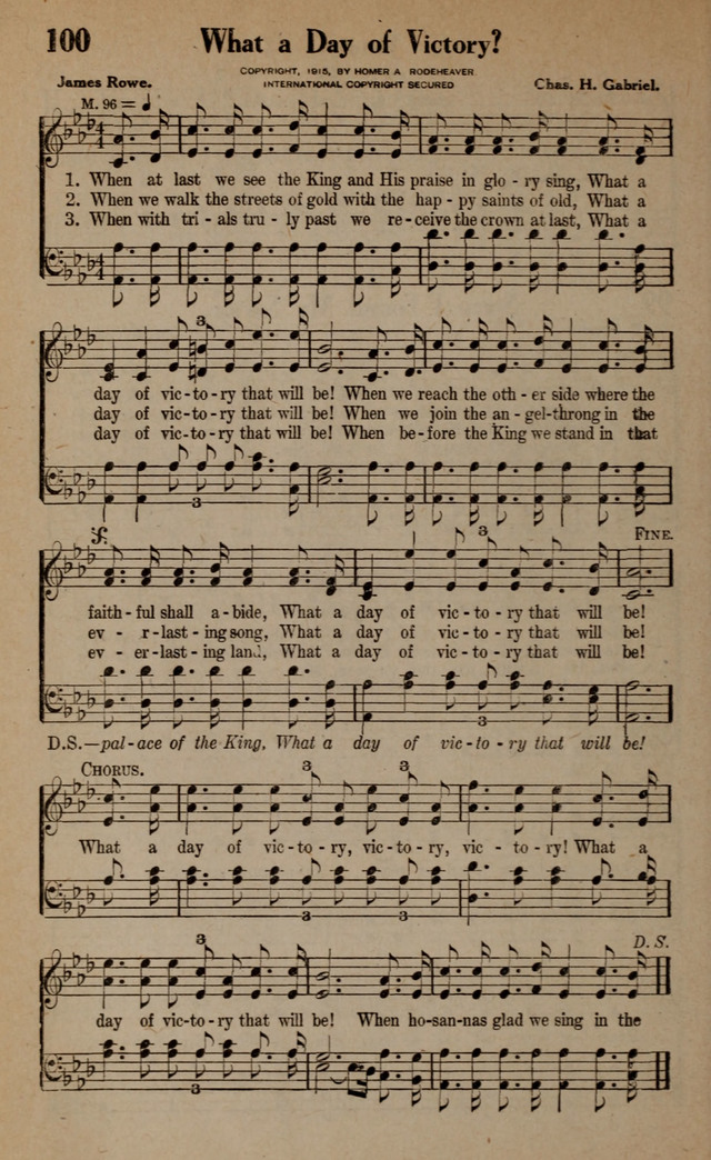 Gospel Hymns and Songs: for the Church, Sunday School and Evangelistic Services page 100