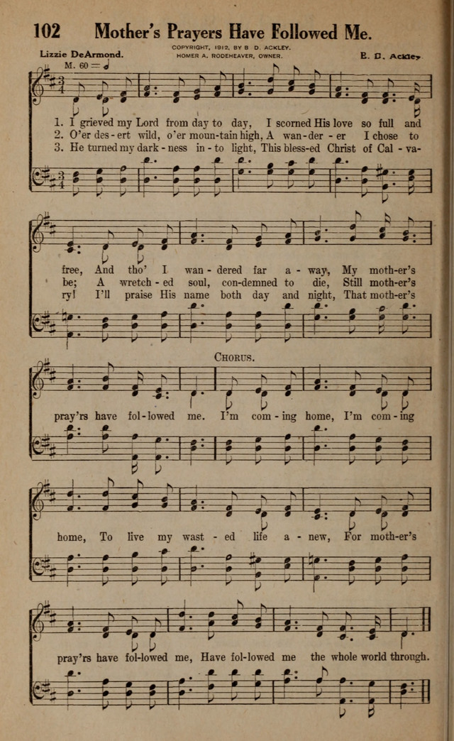 Gospel Hymns and Songs: for the Church, Sunday School and Evangelistic Services page 102