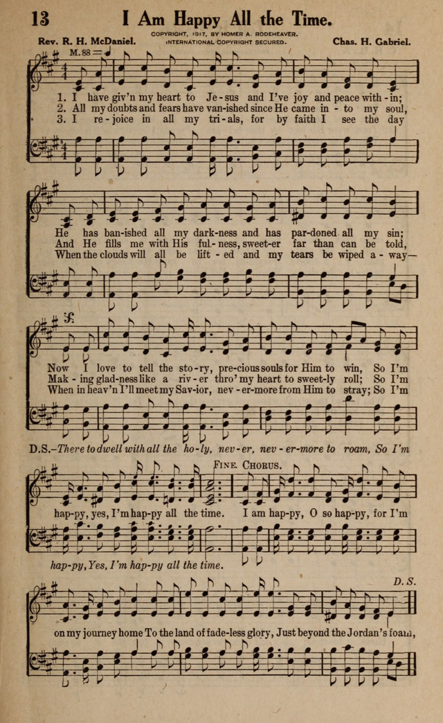 Gospel Hymns and Songs: for the Church, Sunday School and Evangelistic Services page 13