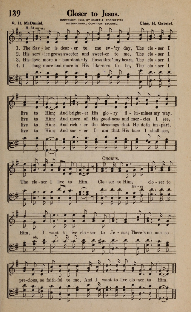 Gospel Hymns and Songs: for the Church, Sunday School and Evangelistic Services page 139