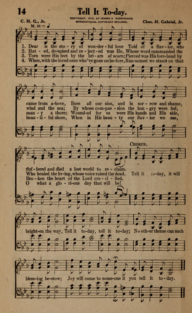 Gospel Hymns and Songs: for the Church, Sunday School and Evangelistic Services page 14