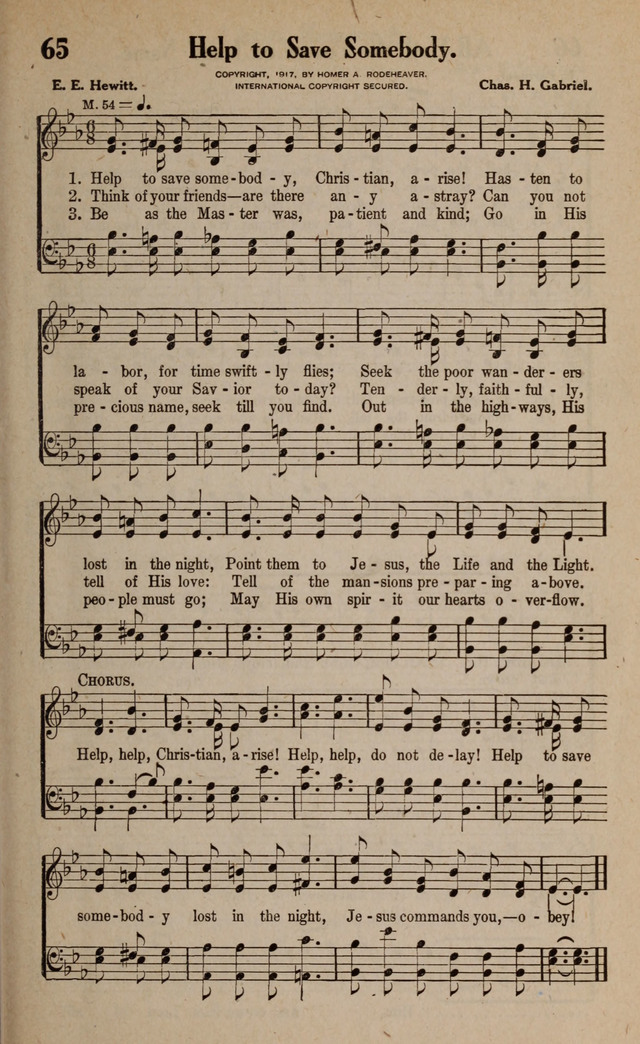 Gospel Hymns and Songs: for the Church, Sunday School and Evangelistic Services page 65