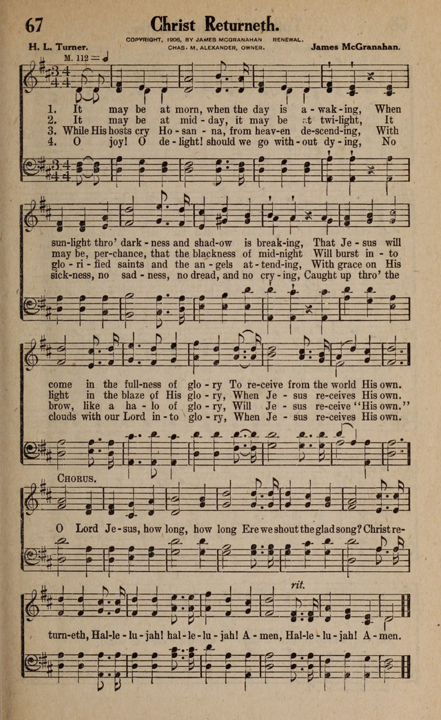 Gospel Hymns and Songs: for the Church, Sunday School and Evangelistic Services page 67