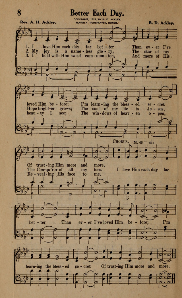 Gospel Hymns and Songs: for the Church, Sunday School and Evangelistic Services page 8