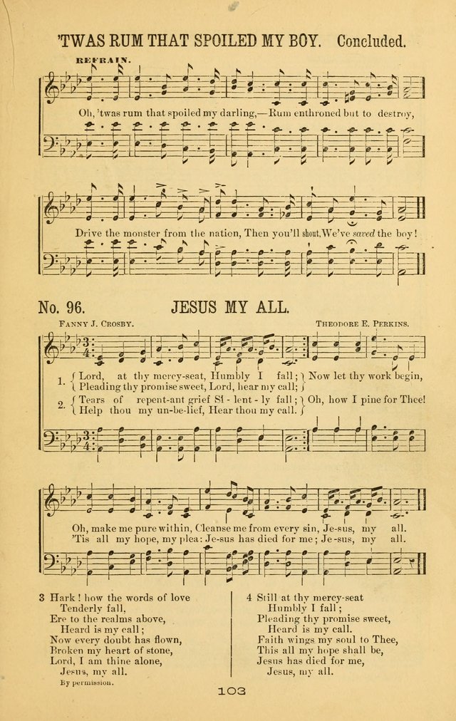 Great Joy!: a new and favorite collection of hymns and music, for gospel meetings, prayer, temperance, and camp meetings, and Sunday schools page 101