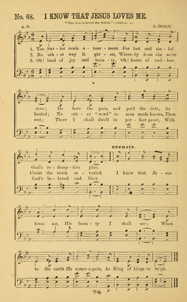 Great Joy!: a new and favorite collection of hymns and music, for gospel meetings, prayer, temperance, and camp meetings, and Sunday schools page 72