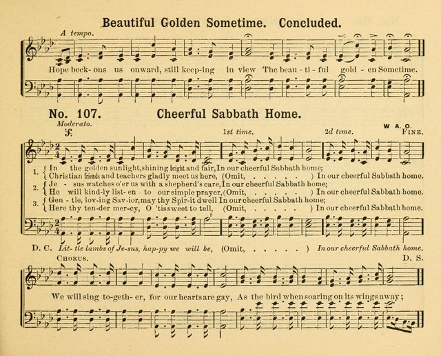 Gathered Jewels: a collection of Sunday School hymns and tunes by a selected corps of authors of great prominence; this book contains a department of christian heart songs especially prepared for youn page 107