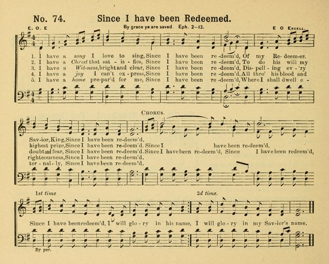 Gathered Jewels: a collection of Sunday School hymns and tunes by a selected corps of authors of great prominence; this book contains a department of christian heart songs especially prepared for youn page 74