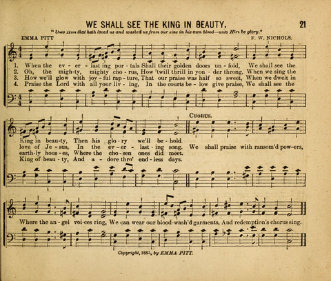 Gospel Light: for the Sunday school, a new collection of songs and services page 21