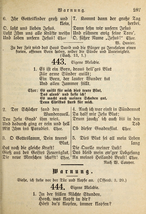 Gemeinschafts-Lieder. 7th ed. page 287