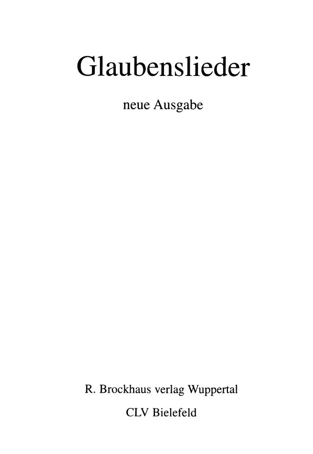 Glaubenslieder page iv