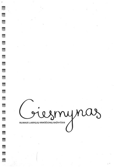 Giesmynas: Vilniaus Laisvųjų Krikščionių Bažnyčios page 1