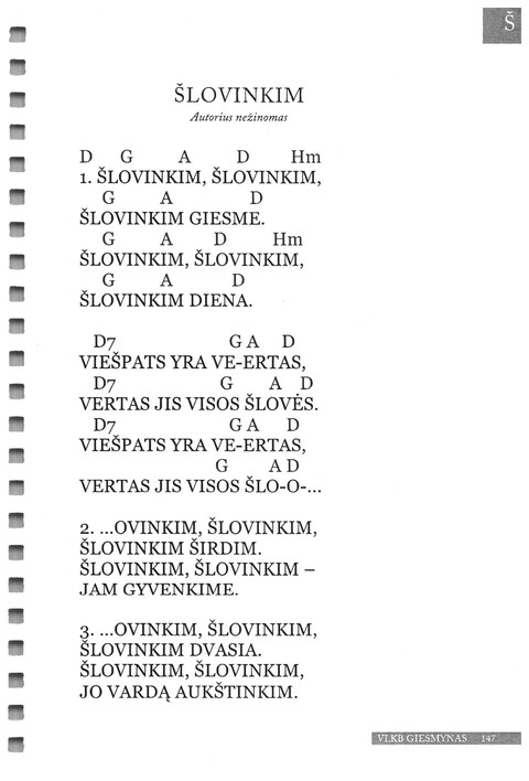 Giesmynas: Vilniaus Laisvųjų Krikščionių Bažnyčios page 147