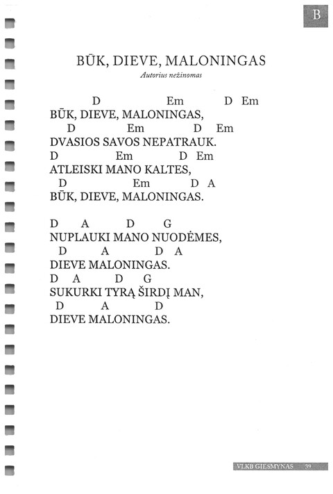 Giesmynas: Vilniaus Laisvųjų Krikščionių Bažnyčios page 39