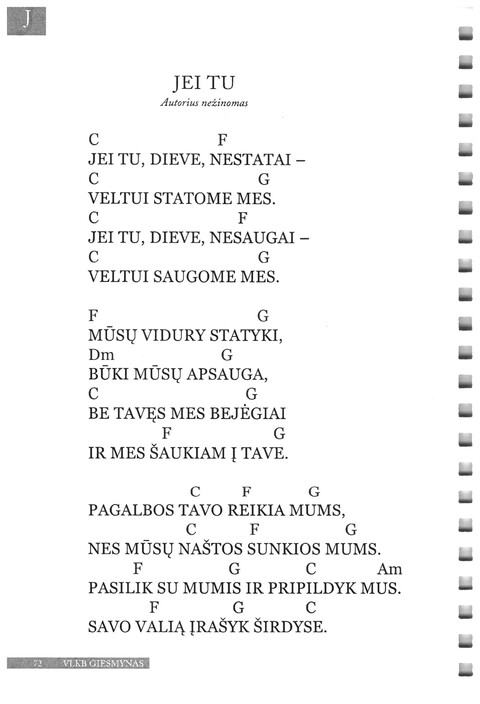 Giesmynas: Vilniaus Laisvųjų Krikščionių Bažnyčios page 72