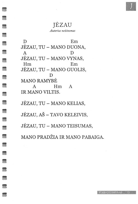 Giesmynas: Vilniaus Laisvųjų Krikščionių Bažnyčios page 73