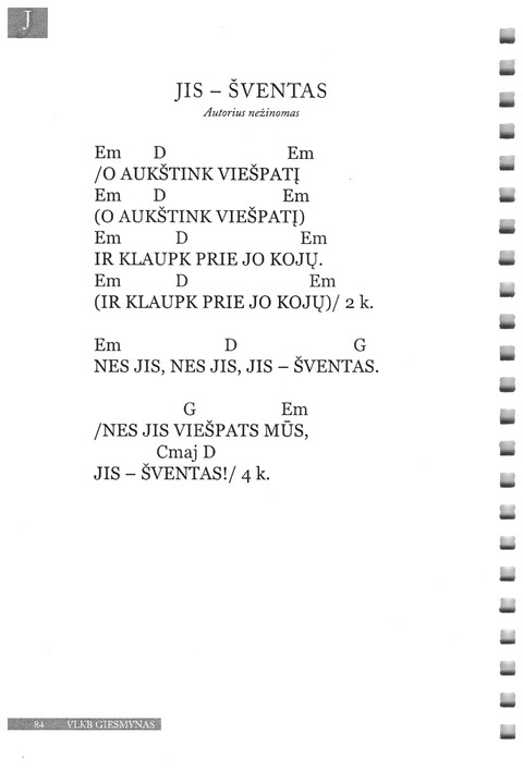 Giesmynas: Vilniaus Laisvųjų Krikščionių Bažnyčios page 84